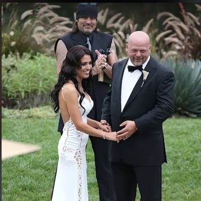 Rick Harrison and Deanna Burditt exchanging wedding vows on their big day.